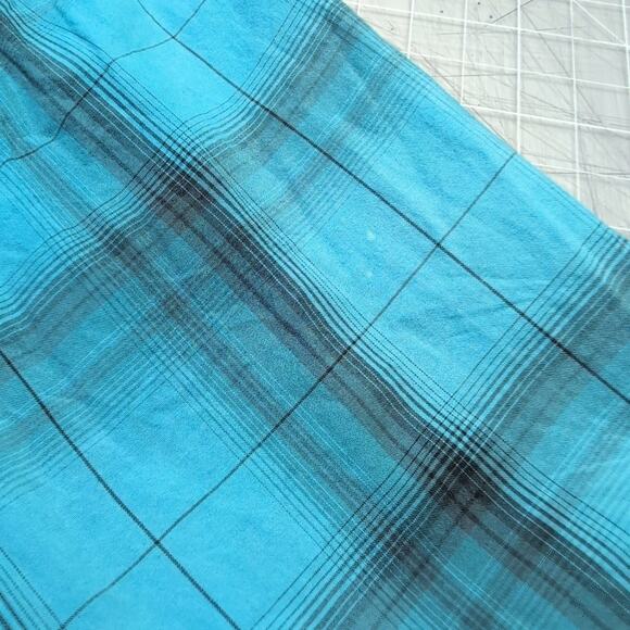 Guess Plaid Teal Ombre Dillon Slim Fit Shirt Men's Medium Western Cowboy - Picture 11 of 13